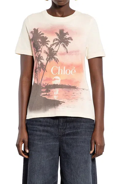 Chloé Graphic Illustration Crew Neck T-shirt In Multi