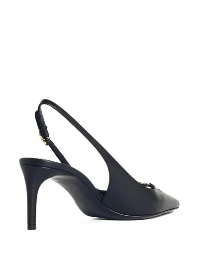 Dolce & Gabbana Women Black Goatskin Lollo Slingback In Multi