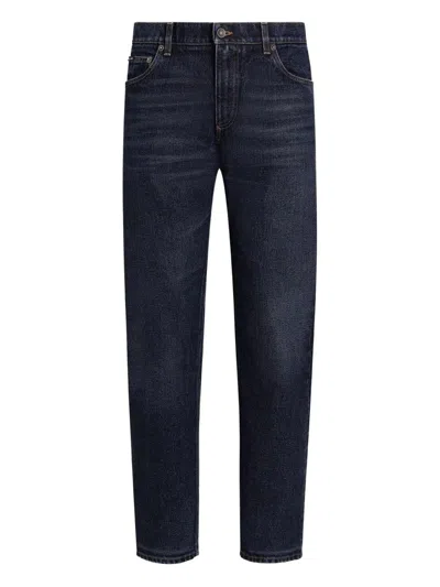 Dolce & Gabbana 5-pocket Jeans With Belt Loops And Contrast Stitching In Black