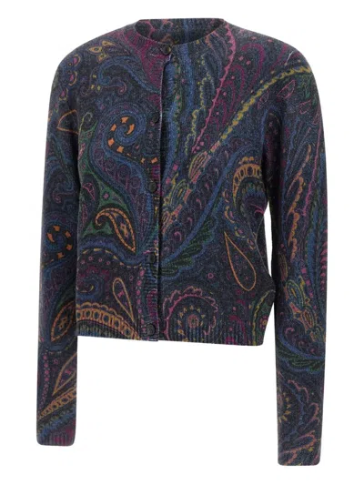 Etro Paisley-print Buttoned Cardigan In Multi