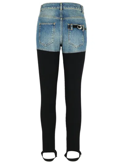 Coperni Layered Denim Shorts With Ribbed Leggings And Secure Fit In Black