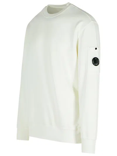 C.p. Company Pocket-patch Crew Neck Sweatshirt In White