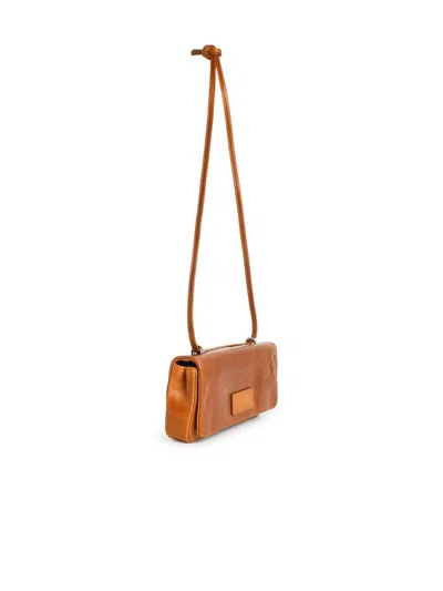 Mm6 Maison Margiela Rectangular Leather Bag Adjustable Strap In Brown