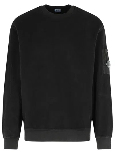 C.p. Company Pocket-patch Crew Neck Sweatshirt In Black