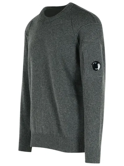C.p. Company Graphite Wool Blend Sweater Men In Gray