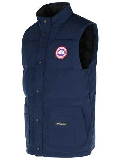 Canada Goose Charcoal Polyester Blend Freestyle Sleeveless Down Jacket In Blue