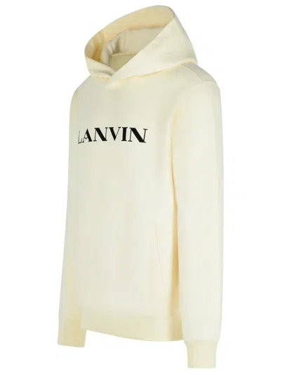 Lanvin Cotton Hooded Sweatshirt Kangaroo Pocket In Yellow