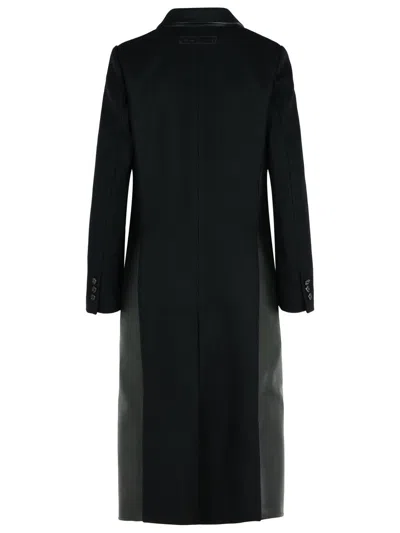 Marni Long-sleeved Patchwork Coat In Black