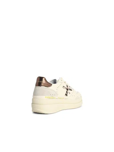 Premiata 'micol' Ivory Leather Blend Sneakers In Multi