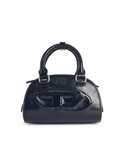 Diesel Women 1dr Dome Leather Shoulder Bag With Croco Effect In Multi
