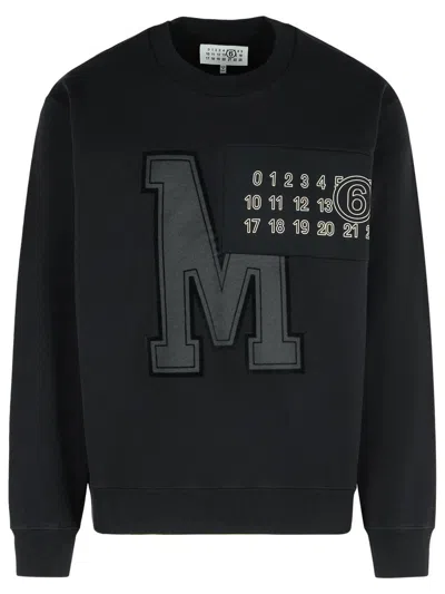 Mm6 Maison Margiela Numeric Motif Embroidered Sweatshirt In Black