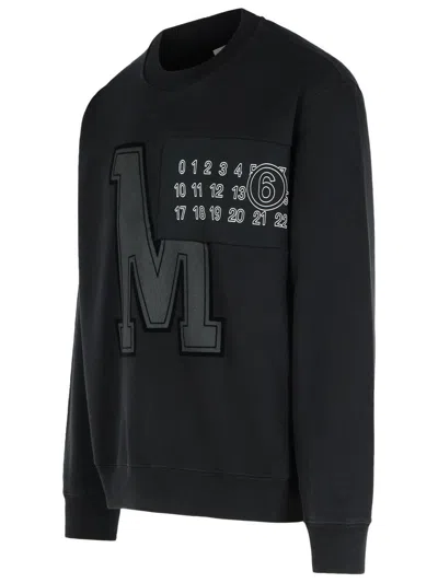 Mm6 Maison Margiela Numeric Motif Embroidered Sweatshirt In Black