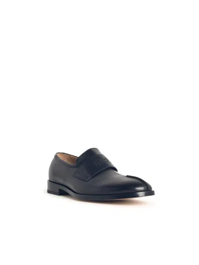 Mm6 Maison Margiela Tabi Leather Slip-on Shoes In Black