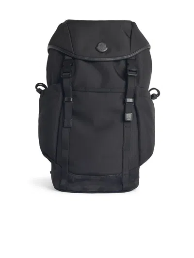 Moncler Canvas Tech Backpack With Front And Side Pockets In Black