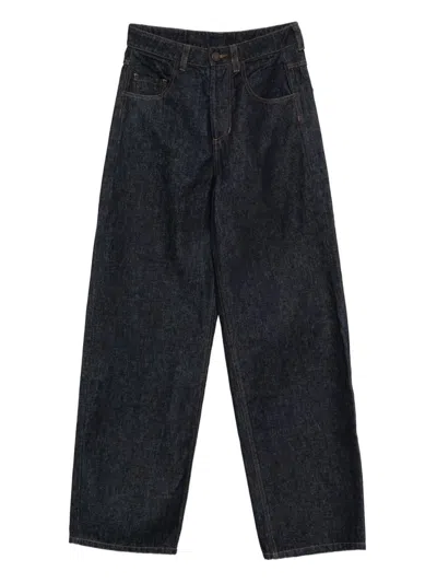 Uma Wang Patch-pocket Straight-leg Trousers In Blue