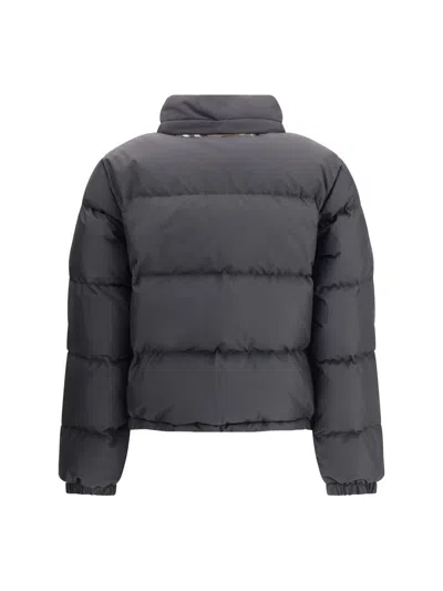 Burberry Black Polyester Down Jacket In Black