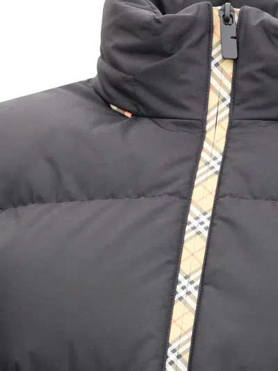Burberry Black Polyester Down Jacket In Black