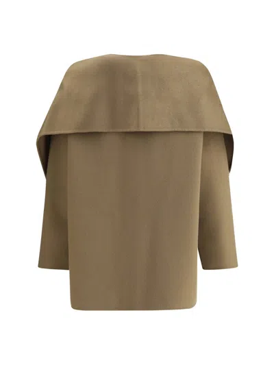 Dynamis Studio Wool Scarf Coat In Brown