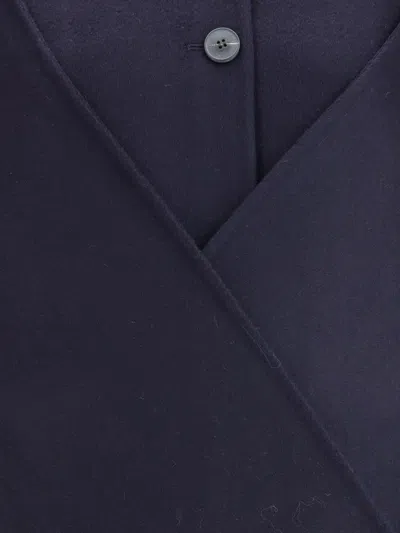 Dynamis Studio Wool Scarf Coat In Blue