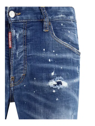 Dsquared2 Dsquared Stretch Denim Skater Jeans In Blue