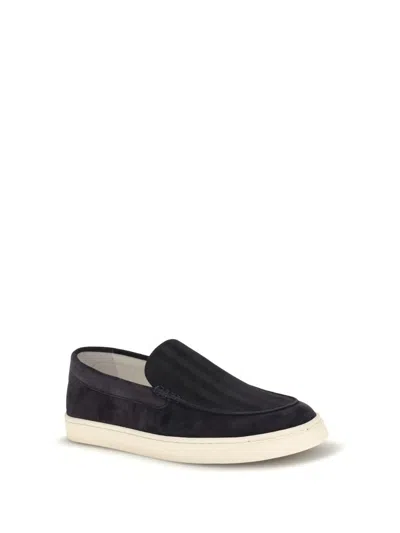 Brunello Cucinelli Navy Leather Sneakers In Black