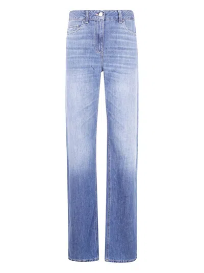 Elisabetta Franchi Jeans With Logo Plaque In Blue