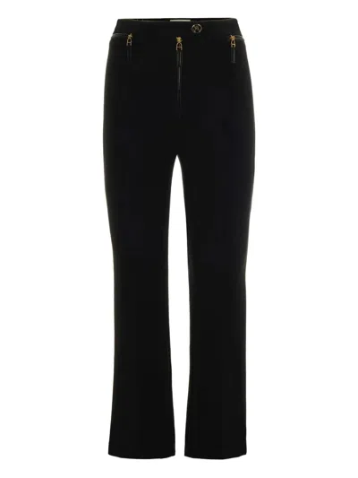 Elisabetta Franchi Tailored Black Trousers With Flared Leg In Black