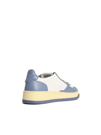 Autry 'medalist Low' 'tempest' White And Light Blue Leather Sneakers In Multi