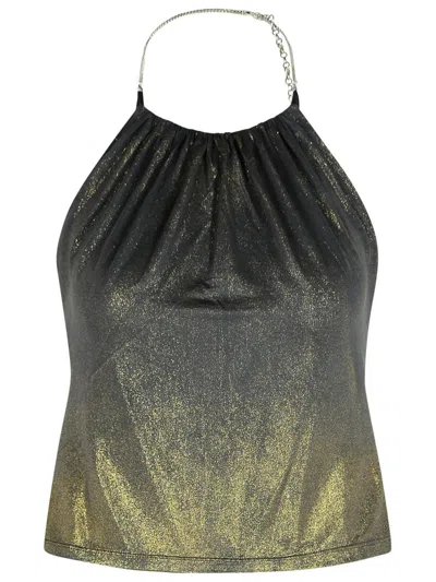 Diesel Jersey Top With Draped Neckline In Green