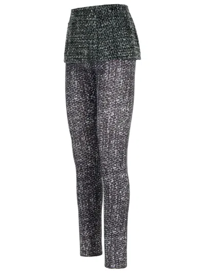 Diesel Ankle Length Straight Leg Trousers With Skirt In Black