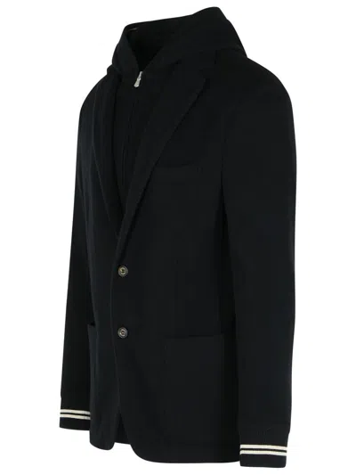 Eleventy Jacket With Detachable Hood In Black