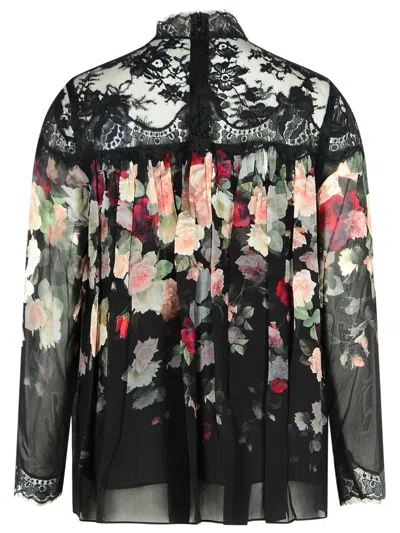 Zimmermann Hypnotic Lace-insert Pleated Blouse In Black