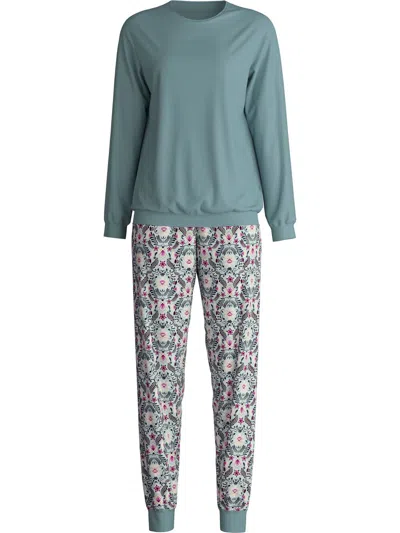 Calida Floral-print Pyjama Set In Green