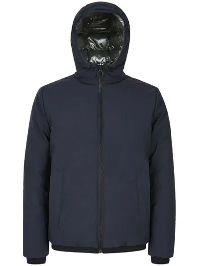 Geox Spherica Hooded Zip-up Jacket In Blue