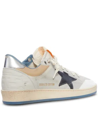 Golden Goose Ballstar Nabuk And Nylon Upper Crack Leather Toe Nylon Tongue Nabuk Star Laminated Heel Leather Spur In Gray