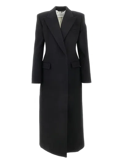 Givenchy Womens Black Regular-fit Double-breasted Wool Coat In Black