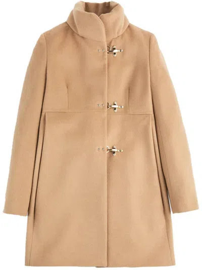 Fay Romantic Coat In Melange Wool Cloth In Nude