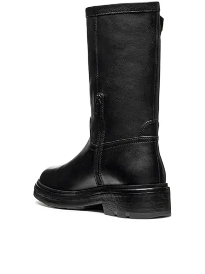 Geox Swelen Lace-up Platform Boots In Black
