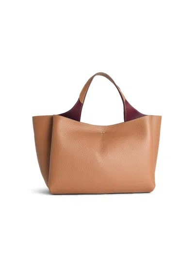 Tod's T Timeless Mini Leather Tote In Brown