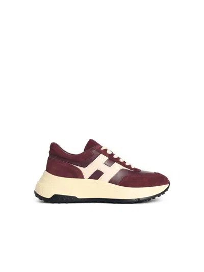 Hogan Suede And Technical Fabric Hyperlight Sneakers In Multi