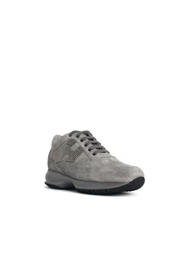 Hogan 'interactive' Grey Suede Sneakers In Gray