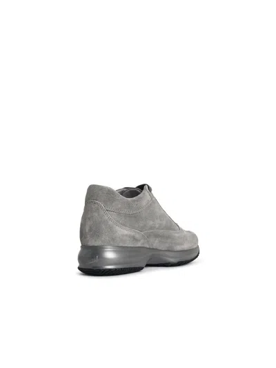 Hogan 'interactive' Grey Suede Sneakers In Gray
