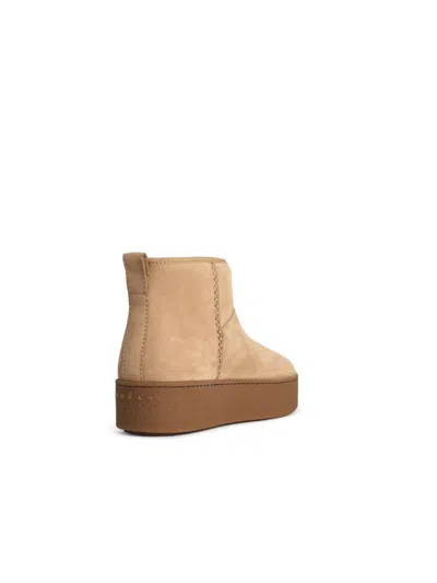 Hogan Beige Suede Ankle Boots In Neutral
