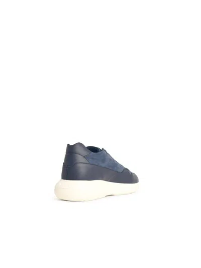 Hogan 'interactive3' Navy Leather Sneakers In Blue