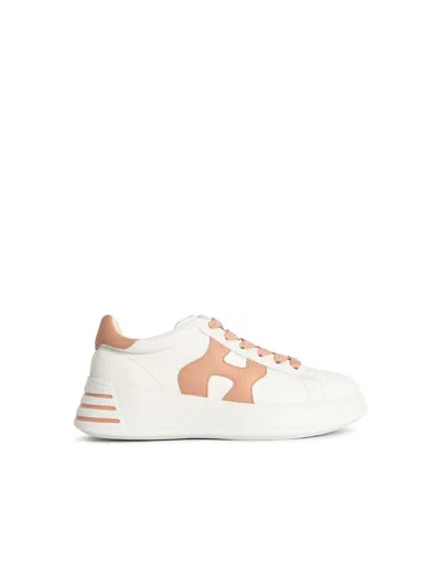 Hogan Rebel Sneakers In Nappa Leather Multicolor In White