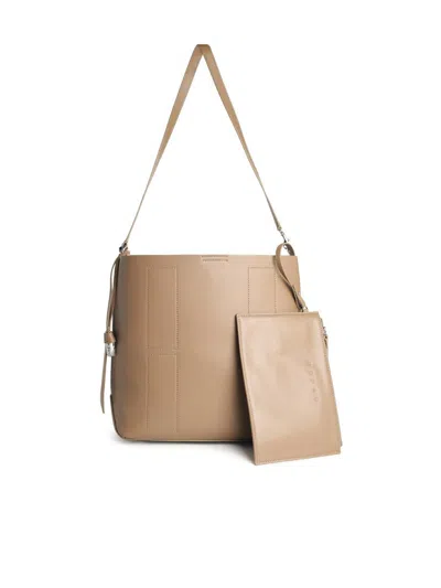 Hogan Strap Adjust Hobo Metal Rectangular Bag In Nude