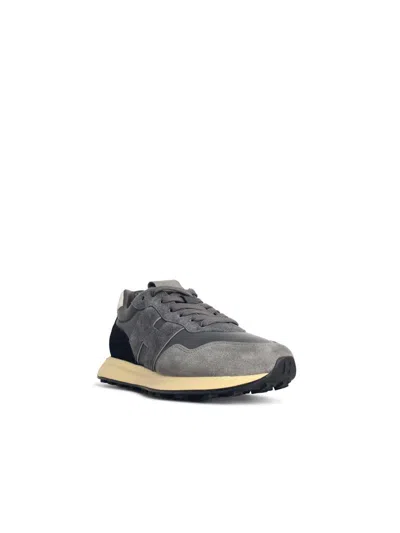 Hogan 'h601' Multicolor Leather Sneakers In Gray