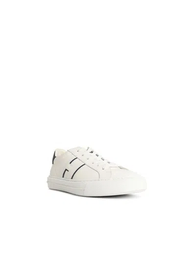 Hogan White Leather Sneakers With Logo Design And Rubber Sole In White