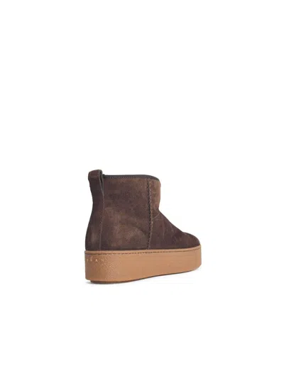 Hogan Ankle Height Platform Boots With Pull Tab In Brown