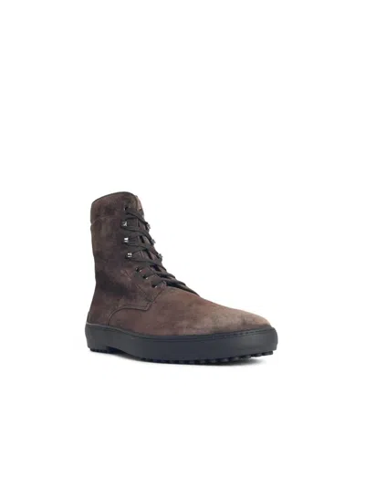Tod's Brown Suede Ankle Boots In Multi